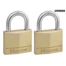 MasterLock Solid Brass 40mm Padlock 4-Pin - Keyed Alike x 2