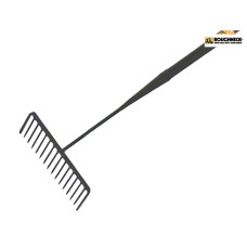 Roughneck Tarmac Rake 16 Round Teeth - Tubular Steel Shaft Handled