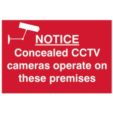 Scan Notice Concealed CCTV Cameras Operate On These Premises - PVC 300 x 200mm