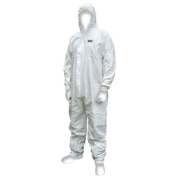 Scan Chemical Splash Resistant Disposable Coverall White Type 5/6 XL (42-45in) Scan Chemical Splash Resistant Disposable Coverall White Type 5/6 XL (42-45in)