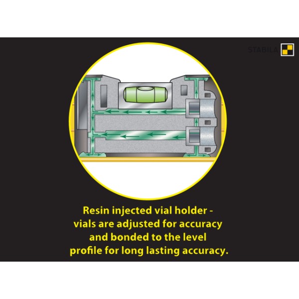 Stabila 70-100 Single Plumb Spirit Level 2 Vial 100cm Stabila 70-100 Single Plumb Spirit Level 2 Vial 100cm