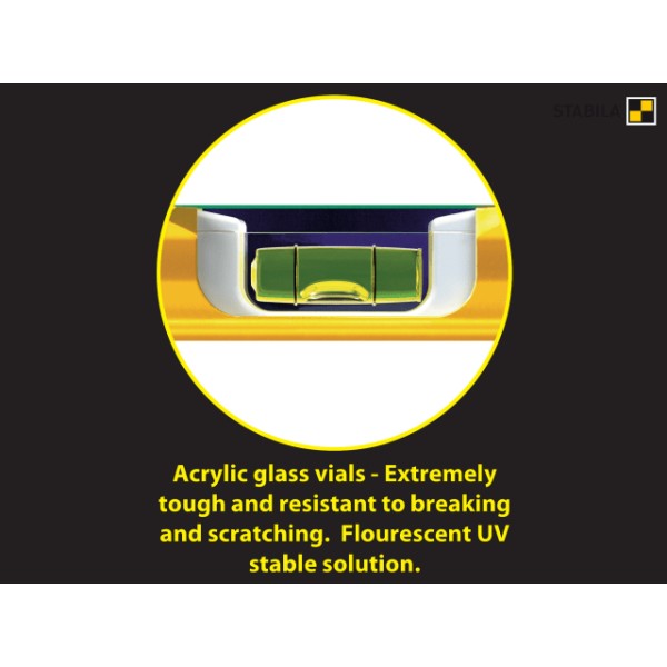 Stabila 70-100 Single Plumb Spirit Level 2 Vial 100cm Stabila 70-100 Single Plumb Spirit Level 2 Vial 100cm