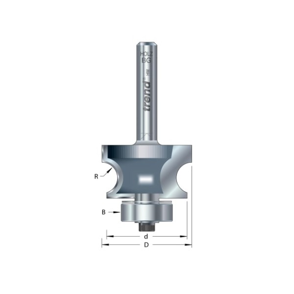 Trend 9/72 x 1/2 TCT Bearing Guided Corner Bead Cutter 4.8 Radius Trend 9/72 x 1/2 TCT Bearing Guided Corner Bead Cutter 4.8 Radius
