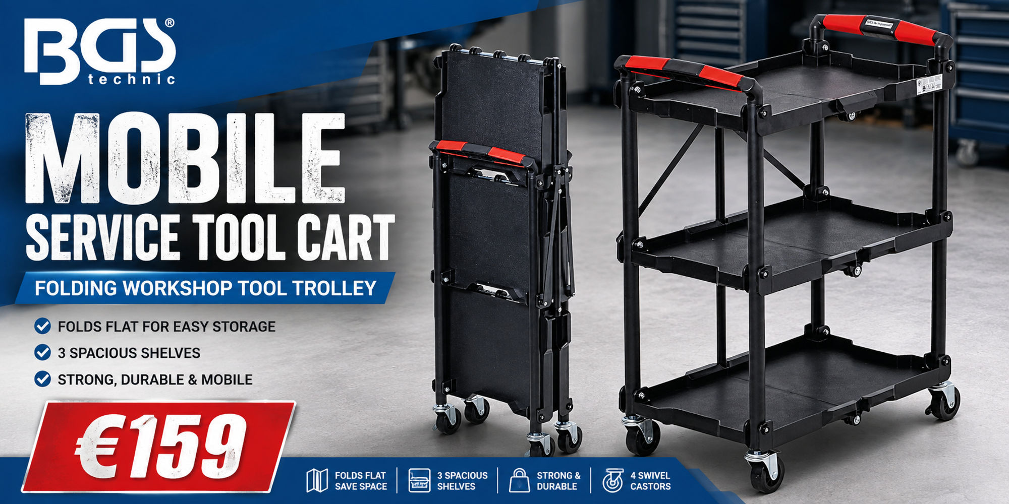 BGS Technic Mobile Service Tool Cart