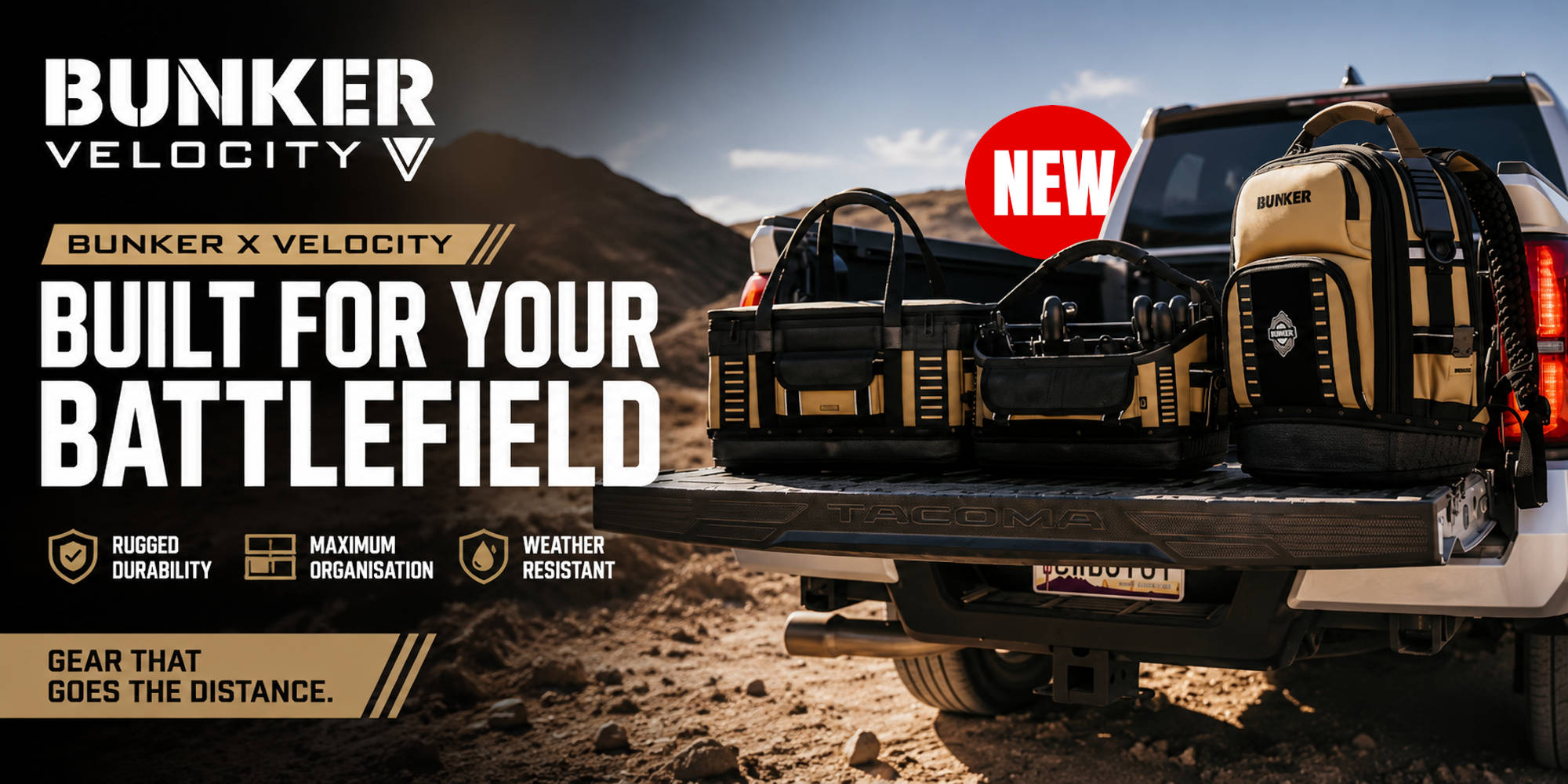 BUNKER x Velocity Rugged workbags designed for pros.
