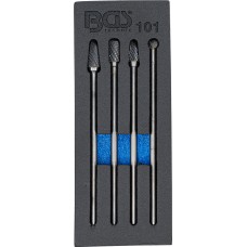 BGS Technic HSS Milling Cutter Set, extra long | 4 pcs.