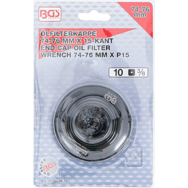 BGS Technic Oil Filter Wrench | 15-point | Ø 74 - 76 mm | for Audi, Ford, Mercedes-Benz, Opel, VW BGS Technic Oil Filter Wrench | 15-point | Ø 74 - 76 mm | for Audi, Ford, Mercedes-Benz, Opel, VW