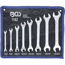 BGS Technic Double Open End Spanner Set | 6 x 7 - 20 x 22 mm | 8 pcs.