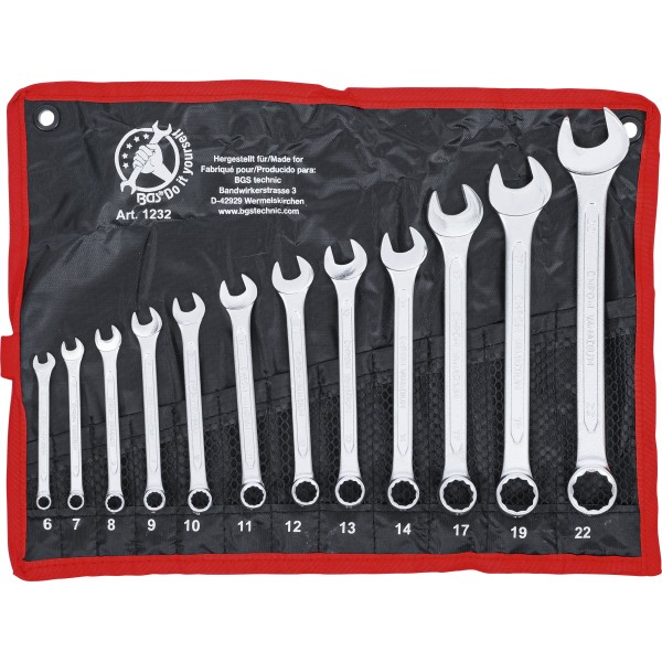 BGS Technic Combination Spanner Set | 6 - 22 mm | 12 pcs. BGS Technic Combination Spanner Set | 6 - 22 mm | 12 pcs.