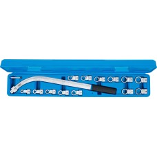 BGS Technic Tensioner Pulley Wrench Set | 12-point 12 - 19 mm / E-Type E10 - E18 | 15 pcs.