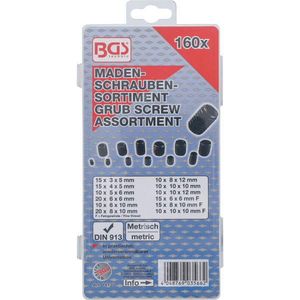BGS Technic Grub Screw Assortment | 160 pcs. BGS Technic Grub Screw Assortment | 160 pcs.