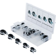 BGS Technic Hose Clamp Assortment, rubberized | Ø 6 - 16 mm | 18 pcs.