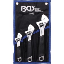 BGS Technic Adjustable Wrench with Soft Rubber Handle | 3 pcs.