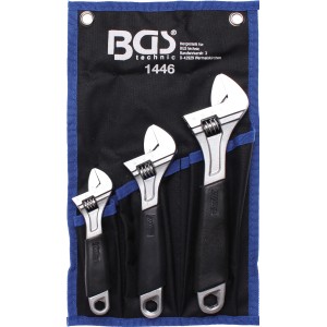 BGS Technic Adjustable Wrench with Soft Rubber Handle | 3 pcs. BGS Technic Adjustable Wrench with Soft Rubber Handle | 3 pcs.