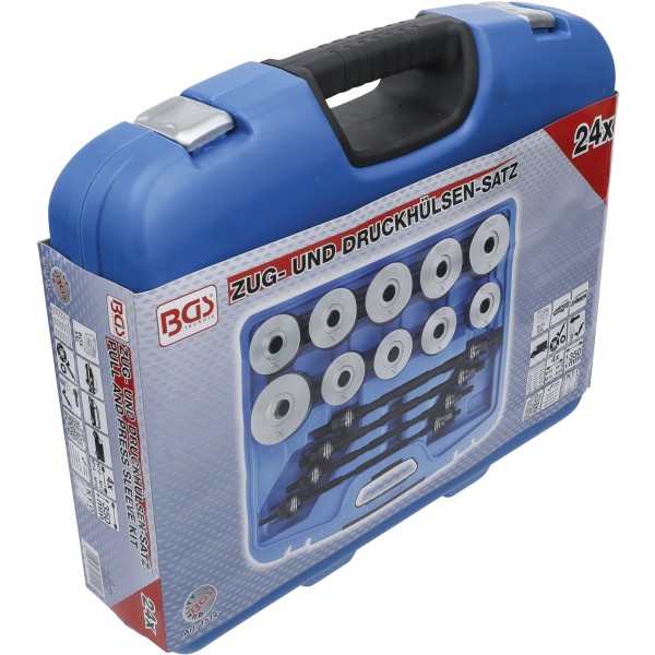 BGS Technic Pull and Press Sleeve Kit | with 4 Spindles | 24 pcs. BGS Technic Pull and Press Sleeve Kit | with 4 Spindles | 24 pcs.