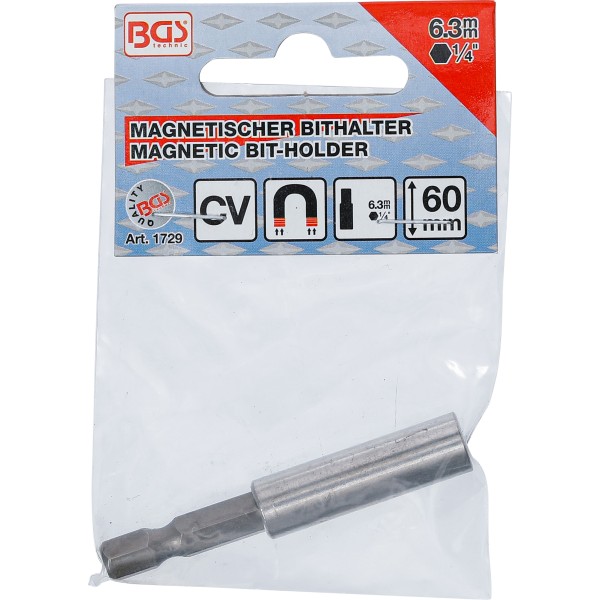 BGS Technic Magnetic Bit-Holder | external Hexagon 6.3 mm (1/4 BGS Technic Magnetic Bit-Holder | external Hexagon 6.3 mm (1/4