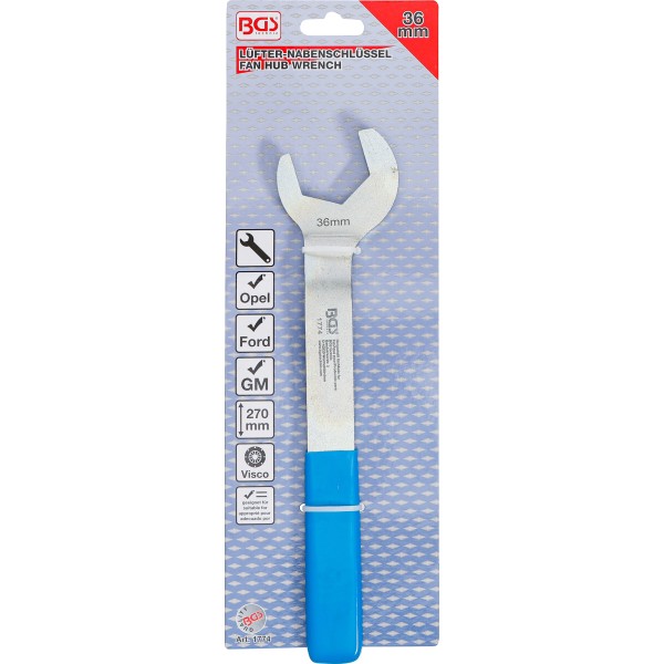 BGS Technic Fan Hub Wrench | for Ford, Opel, GM | 36 mm BGS Technic Fan Hub Wrench | for Ford, Opel, GM | 36 mm