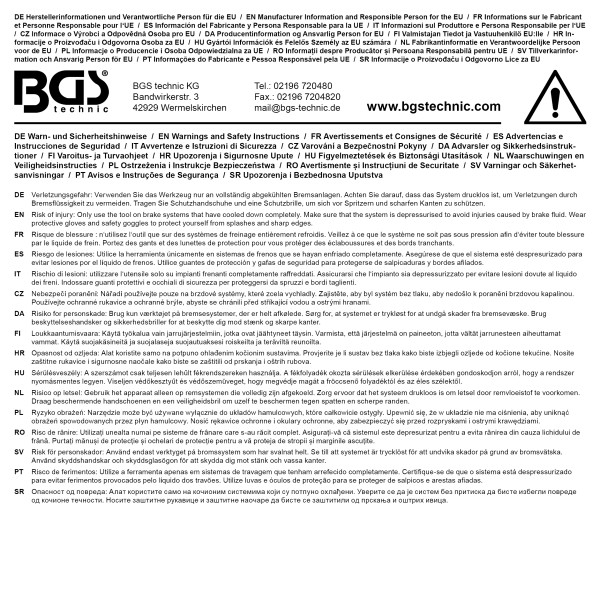 BGS Technic Air Brake Bleeder - Set | 11 pcs. BGS Technic Air Brake Bleeder - Set | 11 pcs.