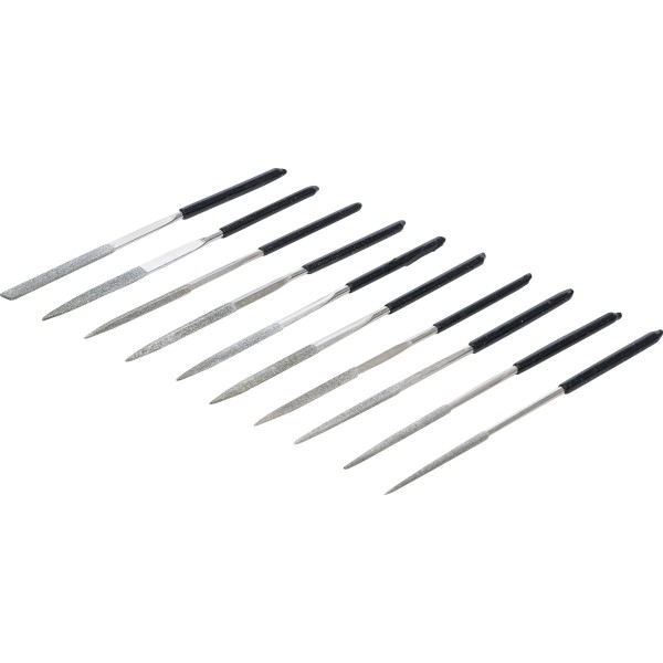 BGS Technic Diamond File Set | straight | 140 x 3 mm | 10 pcs. BGS Technic Diamond File Set | straight | 140 x 3 mm | 10 pcs.