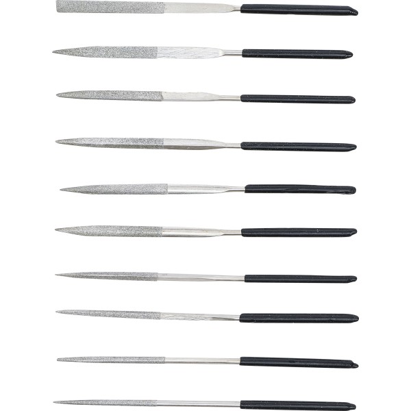 BGS Technic Diamond File Set | straight | 140 x 3 mm | 10 pcs. BGS Technic Diamond File Set | straight | 140 x 3 mm | 10 pcs.