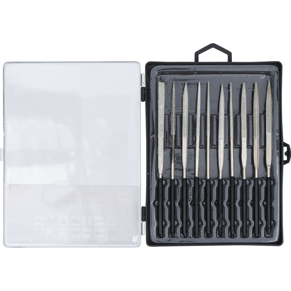 BGS Technic Diamond File Set | straight | 140 x 3 mm | 10 pcs. BGS Technic Diamond File Set | straight | 140 x 3 mm | 10 pcs.