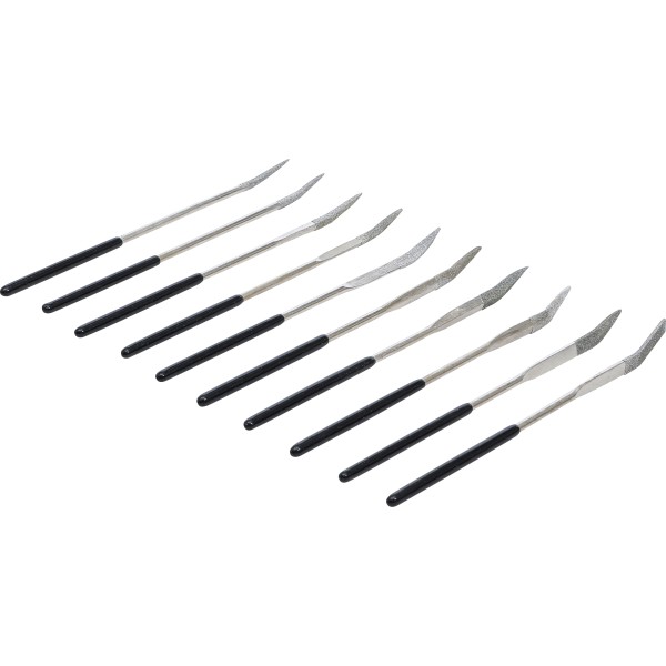 BGS Technic Diamond Hole File Set | bent | 140 x 3 mm | 10 pcs. BGS Technic Diamond Hole File Set | bent | 140 x 3 mm | 10 pcs.
