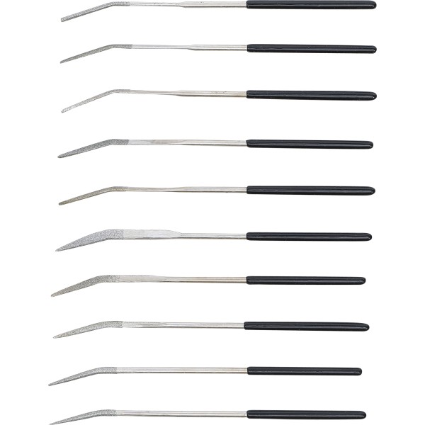 BGS Technic Diamond Hole File Set | bent | 140 x 3 mm | 10 pcs. BGS Technic Diamond Hole File Set | bent | 140 x 3 mm | 10 pcs.