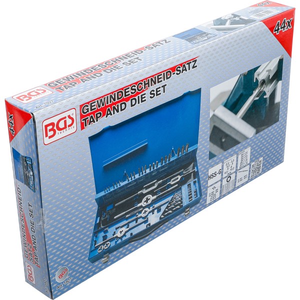 BGS Technic Tap and Die Set | M3 - M12 | 44 pcs. BGS Technic Tap and Die Set | M3 - M12 | 44 pcs.