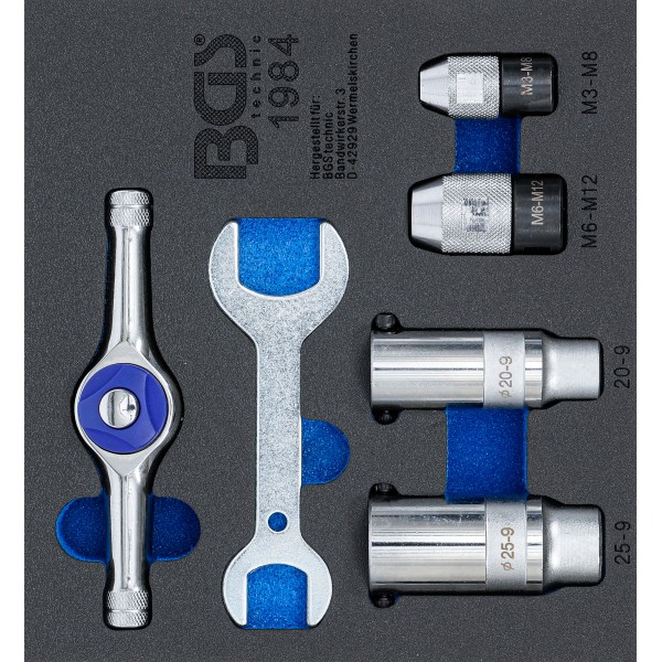 BGS Technic Tool Tray 1/6: Ratcheting Tap and Die Holder Set | 6 pcs. BGS Technic Tool Tray 1/6: Ratcheting Tap and Die Holder Set | 6 pcs.