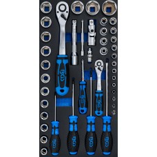 BGS Technic Foam Tray for BGS 2002 | Socket Set and Screwdriver | 43 pcs.