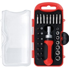 BGS Technic Bit / Socket Set | with Ratchet Spinner Handle for Bits, reversible | 30 pcs.
