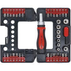 BGS Technic Bit / Socket Set | with Ratchet Spinner Handle for Bits, reversible | 38 pcs.