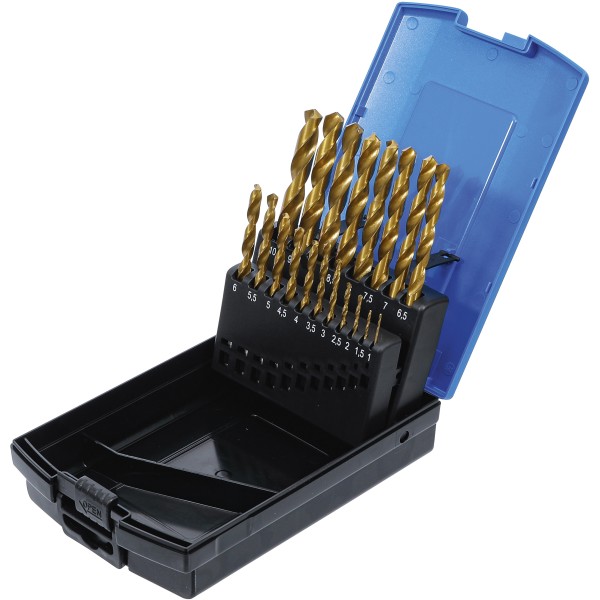 BGS Technic Twist Drill Set | HSS | titanium nitrated | 1 - 10 mm | 19 pcs. BGS Technic Twist Drill Set | HSS | titanium nitrated | 1 - 10 mm | 19 pcs.