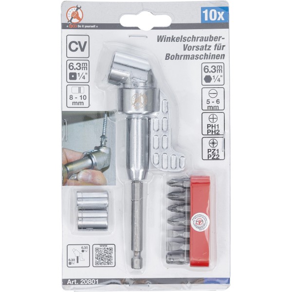 BGS Technic Offset Screwdriver Attachment for Drills | 10 pcs. BGS Technic Offset Screwdriver Attachment for Drills | 10 pcs.