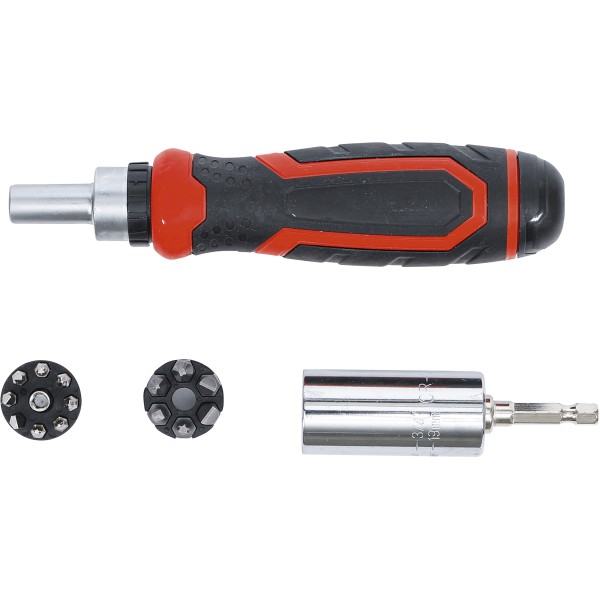 BGS Technic Precision Bit / Multi Socket Set | with Ratchet Spinner Handle for Bits, reversible | 17 pcs. BGS Technic Precision Bit / Multi Socket Set | with Ratchet Spinner Handle for Bits, reversible | 17 pcs.