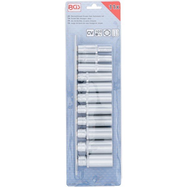 BGS Technic Socket Set, Hexagon, deep | 10 mm (3/8 BGS Technic Socket Set, Hexagon, deep | 10 mm (3/8