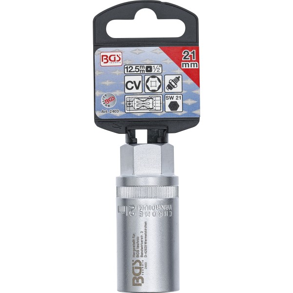 BGS Technic Spark Plug Socket, Hexagon | 12.5 mm (1/2 BGS Technic Spark Plug Socket, Hexagon | 12.5 mm (1/2