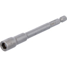 BGS Technic Socket, Hexagon, extra long | for electric drills | 6.3 mm (1/4