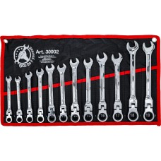 BGS Technic Ratchet Combination Wrench Set | flexible Heads | 8 - 19 mm | 12 pcs.