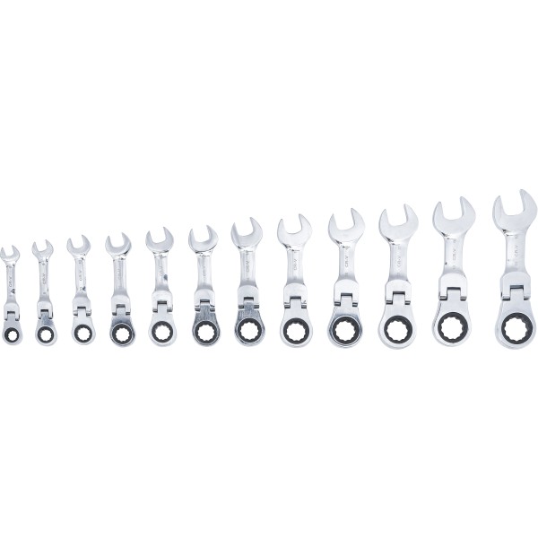 BGS Technic Ratchet Combination Wrench Set | extra short | 8 - 19 mm | 12 pcs. BGS Technic Ratchet Combination Wrench Set | extra short | 8 - 19 mm | 12 pcs.