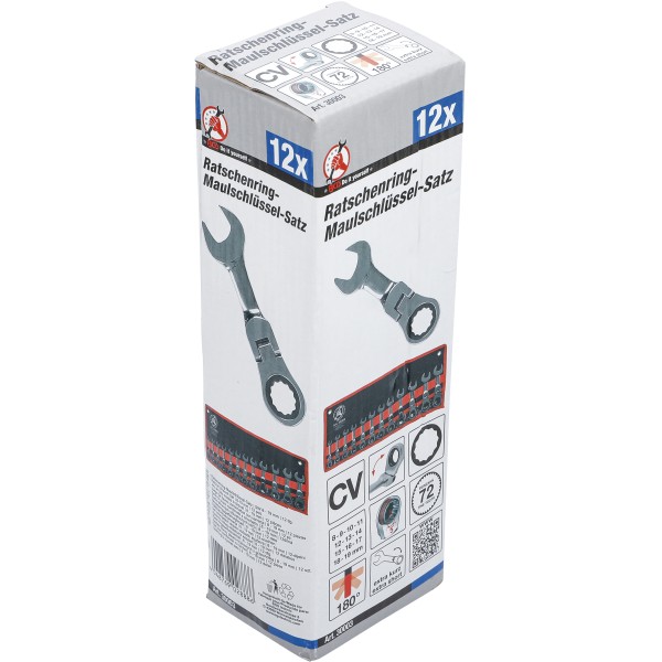 BGS Technic Ratchet Combination Wrench Set | extra short | 8 - 19 mm | 12 pcs. BGS Technic Ratchet Combination Wrench Set | extra short | 8 - 19 mm | 12 pcs.