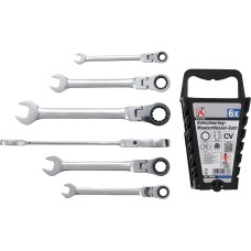 BGS Technic Ratchet Combination Wrench Set | flexible Heads | 8-19 mm | 6 pcs.