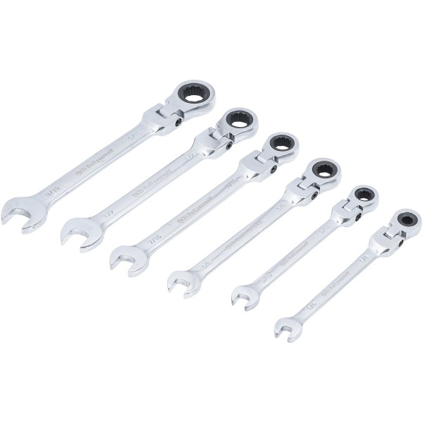 BGS Technic Ratchet Combination Wrench Set | flexible Heads | Inch Sizes | 1/4 BGS Technic Ratchet Combination Wrench Set | flexible Heads | Inch Sizes | 1/4
