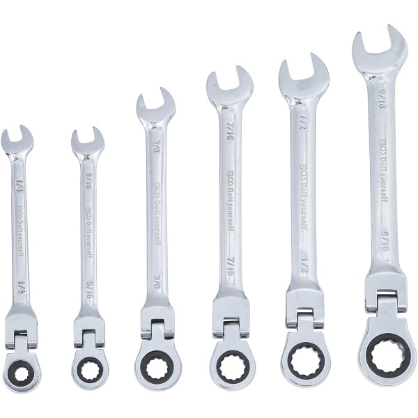 BGS Technic Ratchet Combination Wrench Set | flexible Heads | Inch Sizes | 1/4 BGS Technic Ratchet Combination Wrench Set | flexible Heads | Inch Sizes | 1/4