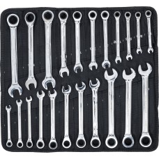BGS Technic Ratchet Combination Wrench Set | metric / Inch Sizes | 22 pcs.