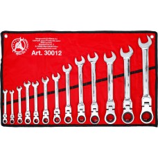 BGS Technic Ratchet Combination Wrench Set | flexible Heads | 8 - 32 mm | 13 pcs.