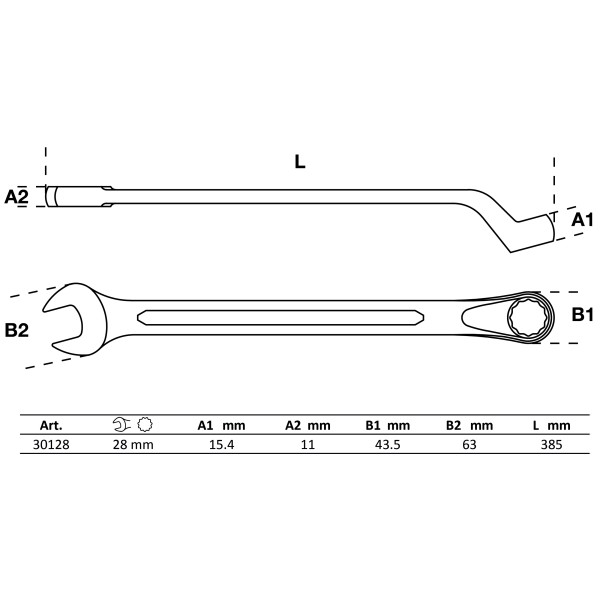 BGS Technic Combination Spanner | offset | 28 mm BGS Technic Combination Spanner | offset | 28 mm