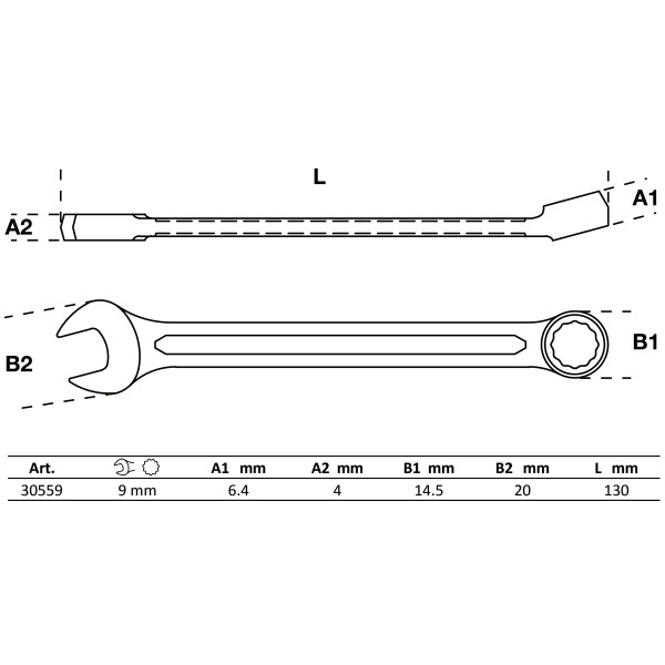 BGS Technic Combination Spanner | 9 mm BGS Technic Combination Spanner | 9 mm