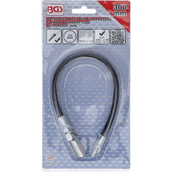 BGS Technic Flexible Delivery Tube for Grease Gun | 300 mm BGS Technic Flexible Delivery Tube for Grease Gun | 300 mm