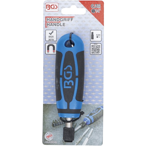 BGS Technic Handle | for Bits, Brushes, etc. | internal Hexagon 6.3 mm (1/4 BGS Technic Handle | for Bits, Brushes, etc. | internal Hexagon 6.3 mm (1/4